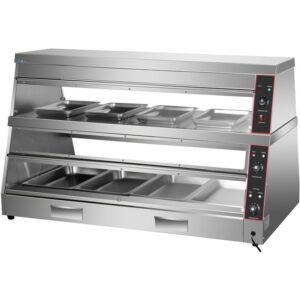 Commercial Two-Tier Heated Showcase Food and Chicken Warmer 1200x760x860mm CF-12000