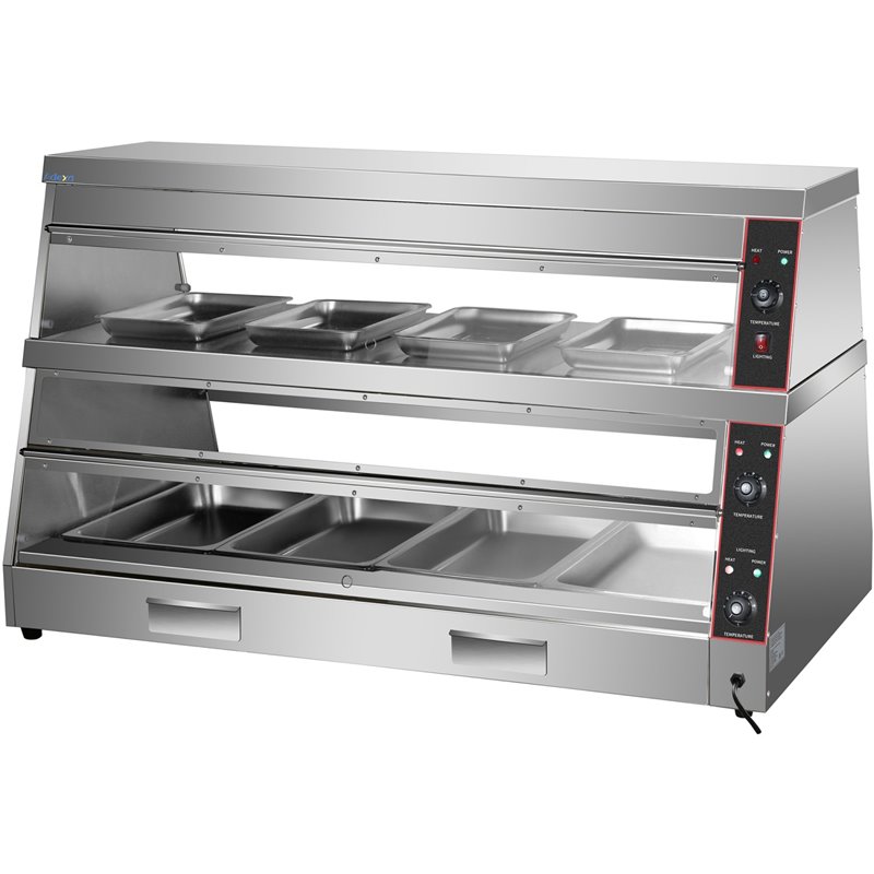 Commercial Two-Tier Heated Showcase Food and Chicken Warmer 1500x760x860mm CF-15000
